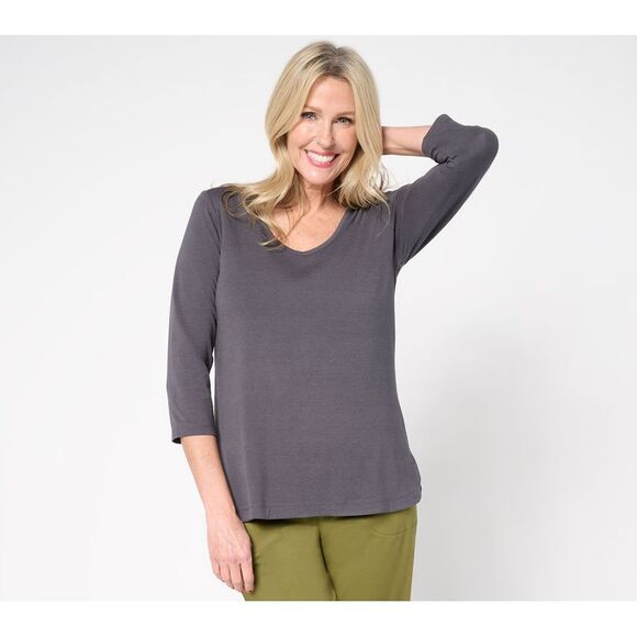 SUNNYLiFE Tops - SUNNYLiFE Women's Top Sz M Denim & Co. Essentials So Medium Grey Heather A675632